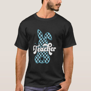 T-shirt Lapin enseignant damier fêtes de Pâques amusantes
