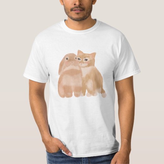 T-shirt lapin et chat (Devant)
