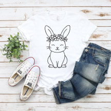 Lapin fantaisiste avec couronne florale en ligne a