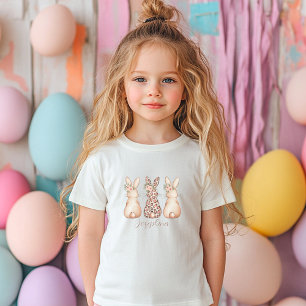 T-Shirt Lapin floral personnalisé Enfants de Pâques
