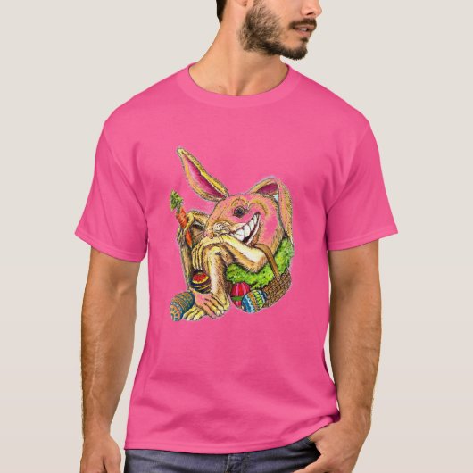T-shirt Lapin Fou Dans Le Panier (Devant)