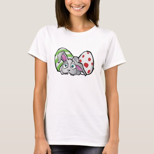 T-shirt Lapin gris avec oeufs de Pâques (Devant)