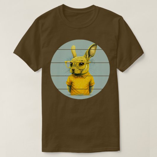 T-shirt Lapin Hipster Jaune (Design devant)