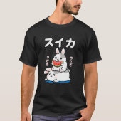 T-shirt Lapin japonais mignon mangeant de la pastèque, Art (Devant)
