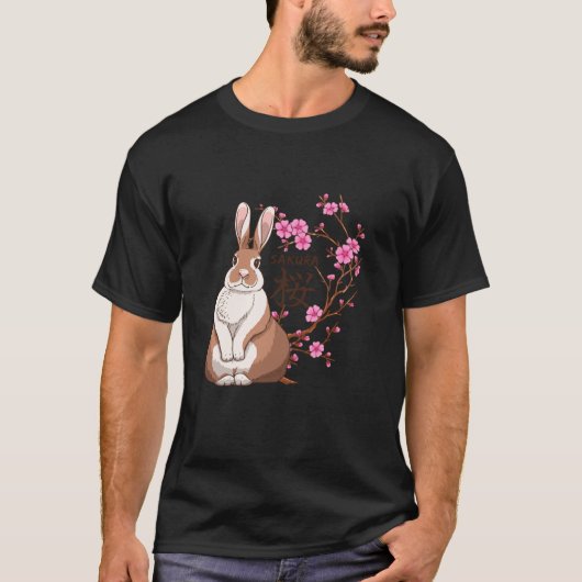 T-shirt Lapin Japonais Sakura Cherry Blossom Flower Trees (Devant)