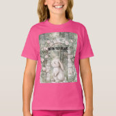 T-shirt Lapin Jardin Floral Rose Enchanté (Devant)