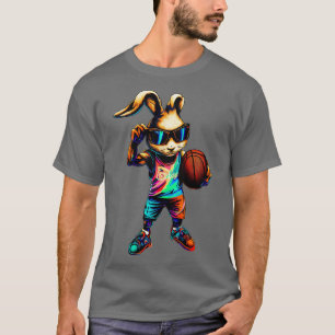 T-shirt Lapin jouant au basket-ball