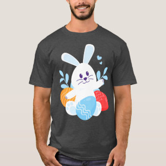 T-shirt Lapin lapin à oeufs de Pâques Hoppy