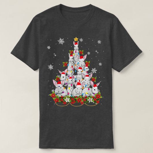 T-shirt Lapin Lapin Arbre de Noël Ornament Décor (Design devant)