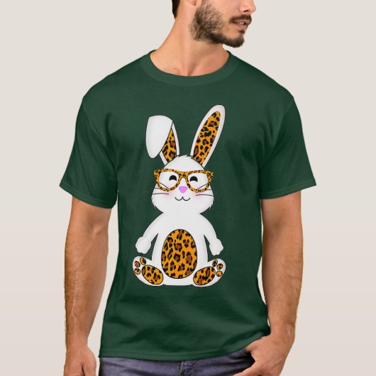 T-shirt Lapin lapin avec lunettes de soleil Leopard mignon (Devant)