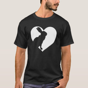 T-shirt Lapin Lapin Coeur Blanc Vintage Joyeux Jour de Pâq