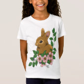 T-Shirt Lapin Lapin Fleurs Roses (Devant)