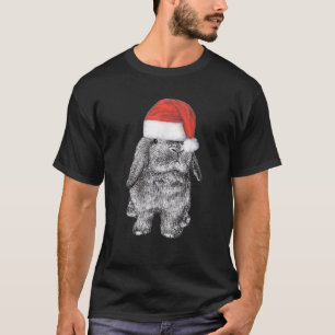 T-shirt Lapin Lapin Gagné Lop Dans Santa Claus Christmas H