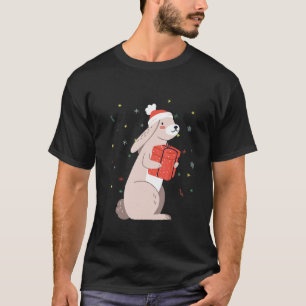 T-shirt Lapin Lapin Gagné Lop Nain Au Père Noël Christ