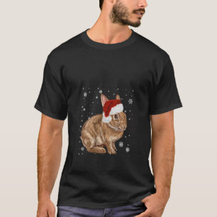 T-shirt Lapin Lapin Gagné Lop Nain Au Père Noël Christ