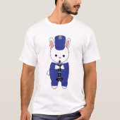 T-shirt Lapin Lapin Lapin Bleu Blanc Bleu Clarinet Marchin (Devant)
