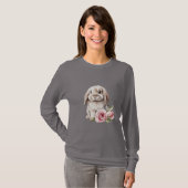 T-shirt Lapin Lapin Lapin Rose Violet (Devant entier)