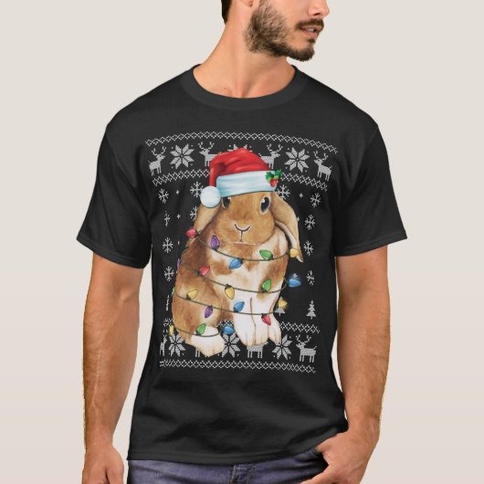 T-shirt Lapin Lapin Noël Vilain Sweet Drôle Noël Tre (Devant)