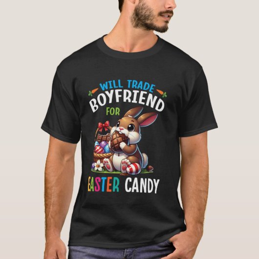 T-shirt Lapin Mangeant Du Chocolat Échangera Petit Ami Con (Devant)