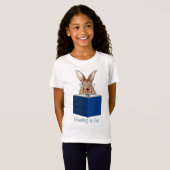 T-shirt lapin marron lisant un livre (Devant entier)