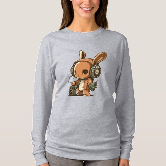 T-shirt Lapin Mélodique : Un Voyage Musical (Devant)