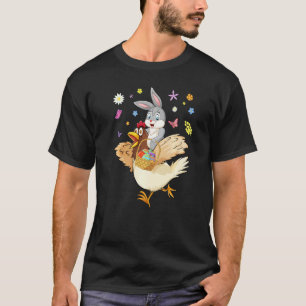 T-shirt Lapin Mignon à Vélo Chasse Poules Agriculteurs Œuf