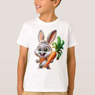 T-shirt Lapin Mignon Avec Carotte Art Heureux