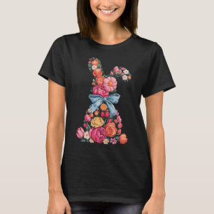 T-shirt Lapin Mignon Coquette Nœud Jour de Pâques Lapin Ad