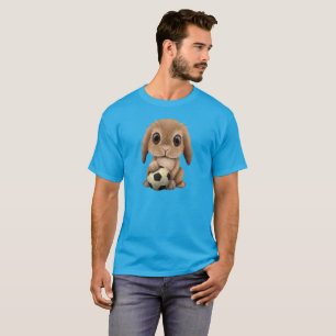 T-shirt Lapin mignon de bébé avec du ballon de football du