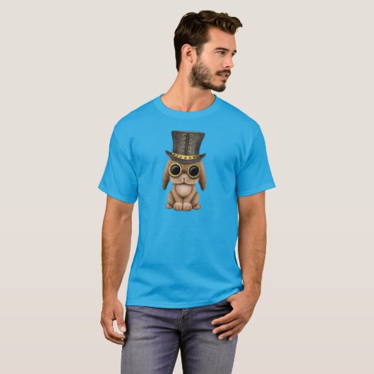 T-shirt Lapin mignon de bébé de Steampunk (Devant entier)