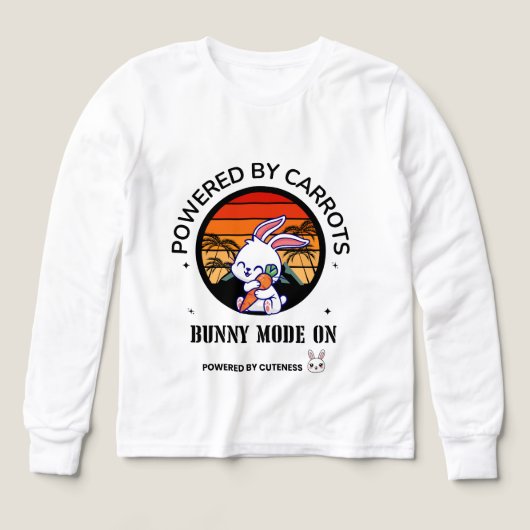 T-Shirt Lapin Mignon Enlacant une Carotte Coucher (Motif recto)