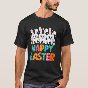 T-shirt Lapin Mignon Équipe Dentaire Joyeuses Pâques Drôle