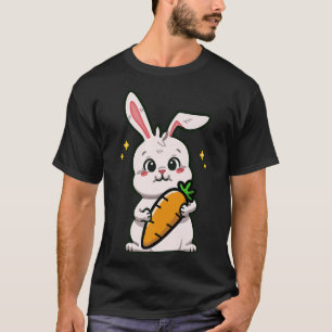 T-shirt Lapin mignon Kawaii lapin qui serre une carotte