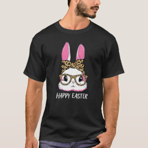 T-shirt Lapin Mignon Léopard Chignon Lunettes Bandeau Happ