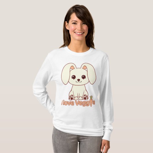 T-shirt Lapin mignon - végétalien/végétarien (Devant entier)