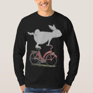 T-shirt Lapin Mignonne Sur Vélo Vélo Vélo Vélo & Cadeau