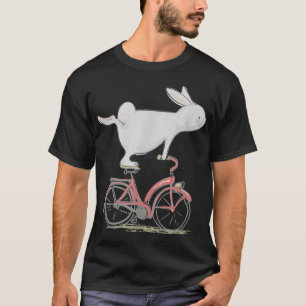 T-shirt Lapin Mignonne Sur Vélo Vélo Vélo Vélo & Cadeau