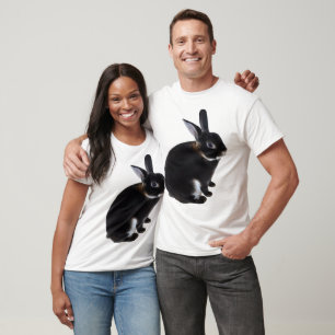 T-shirt Lapin Mini Rex Brown foncé et blanc