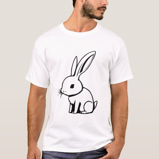 T-shirt Lapin minimaliste (Devant)