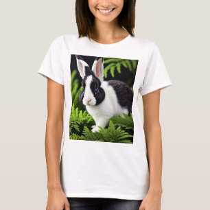 T-shirt Lapin noir et blanc,