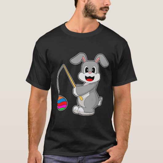 T-shirt Lapin Pêche aux oeufs de Pâques (Devant)