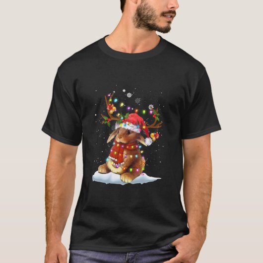 T-shirt Lapin Reindeer Xmas Léger Noël Ornements Xma (Devant)