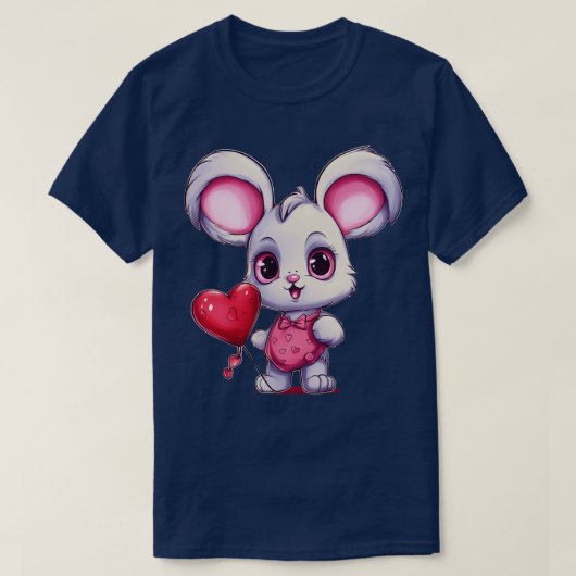 T-shirt Lapin rose bébé avec ballon (Design devant)