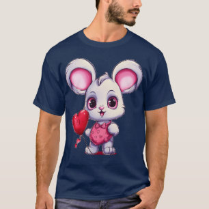T-shirt Lapin rose bébé avec ballon