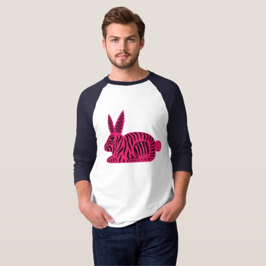 T-shirt Lapin rose Zebra (Devant entier)