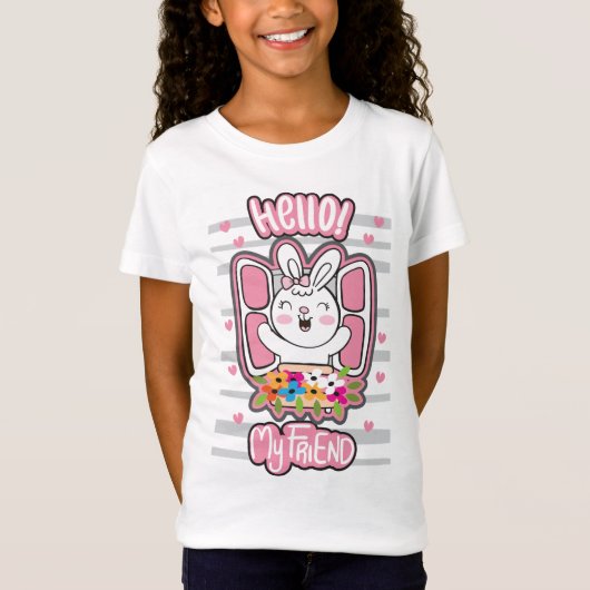 T-Shirt Lapin sur la fenêtre (Devant)