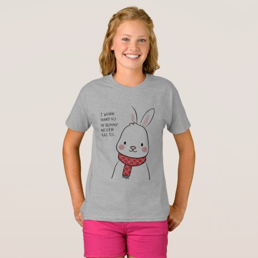 T-shirt lapin surpris - Réaction lapin mignon avec (Devant entier)