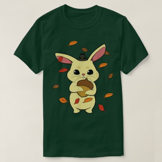 T-shirt Lapin Tombant Feuille En Automne (Design devant)