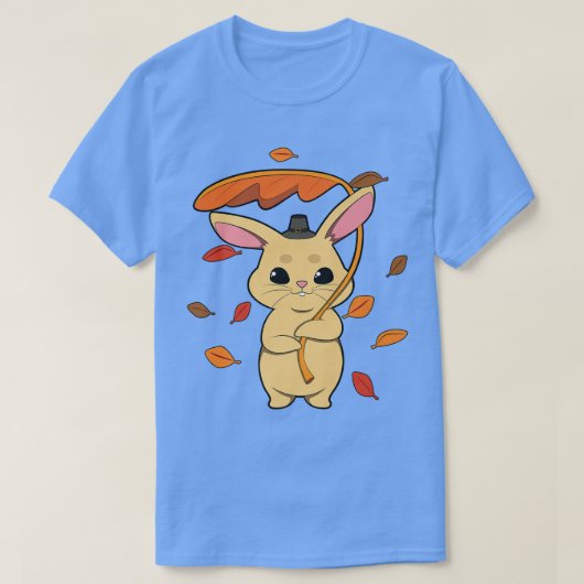 T-shirt Lapin Tombant Feuille En Automne (Design devant)