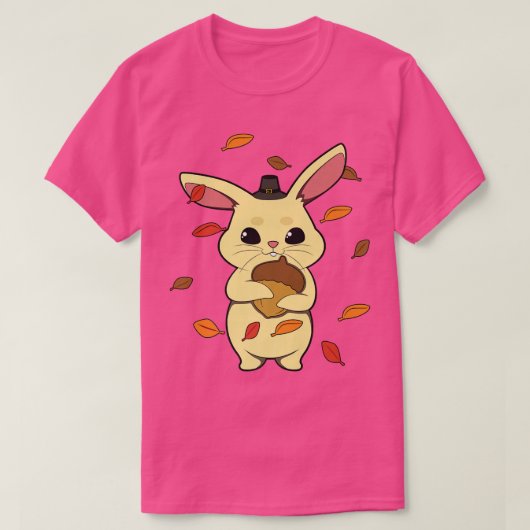 T-shirt Lapin Tombant Feuille En AutomneT-Chemise (Design devant)
